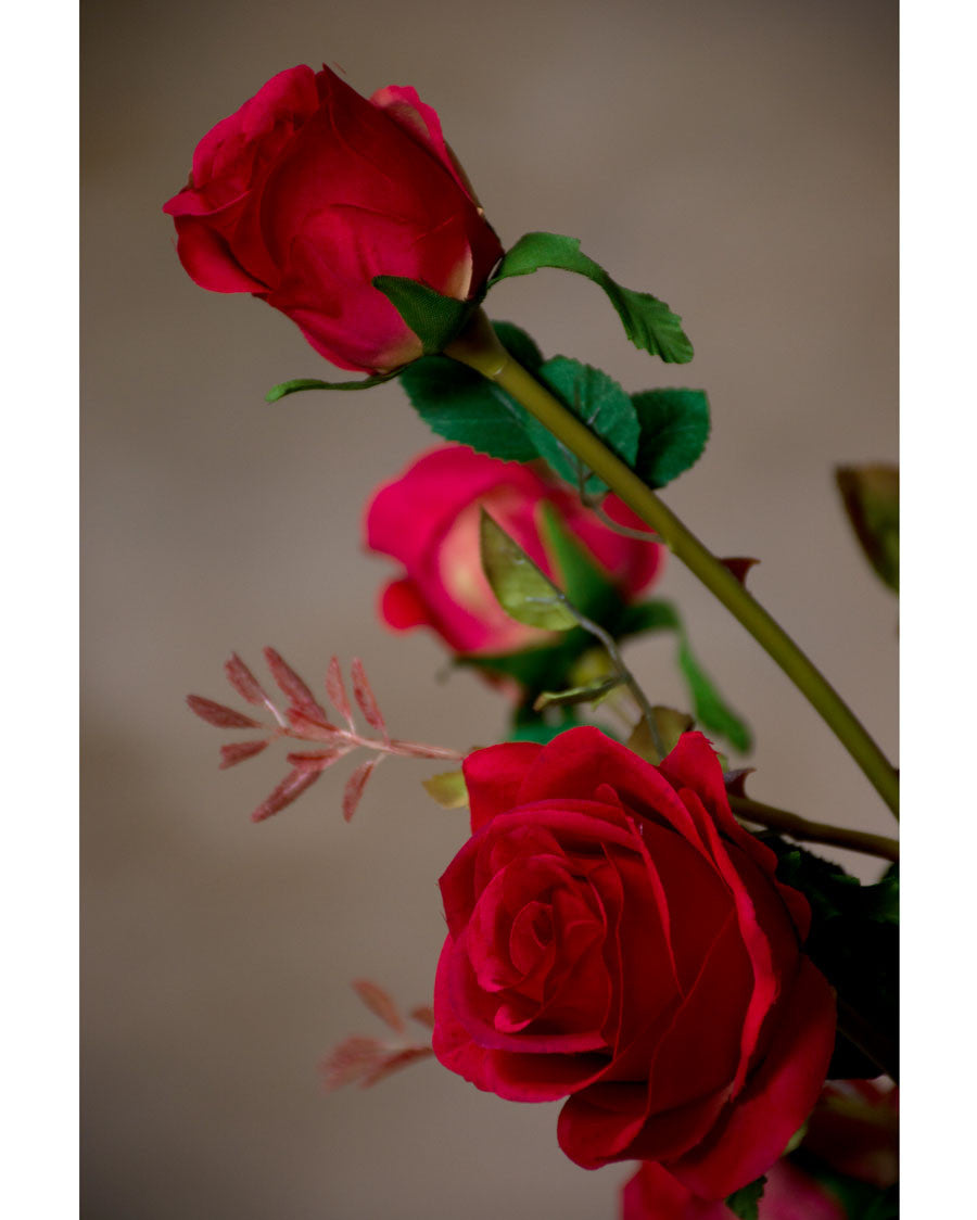 24" Silk Rose Flower Stem Spray S4682