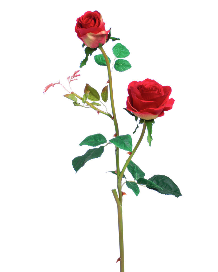 24" Silk Rose Flower Stem Spray S4682