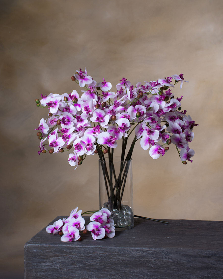 18" Mini Phalaenopsis Orchid Artificial Foliage Stem