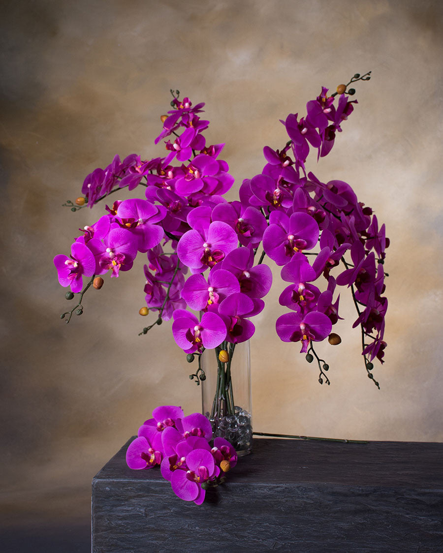 35" Floppy Phalaenopsis Faux Orchid Stem