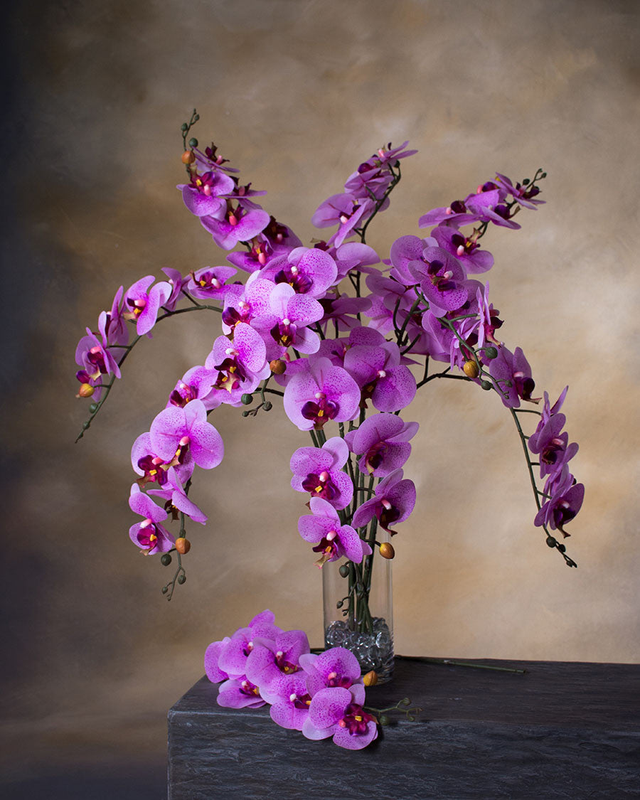 35" Floppy Phalaenopsis Faux Orchid Stem
