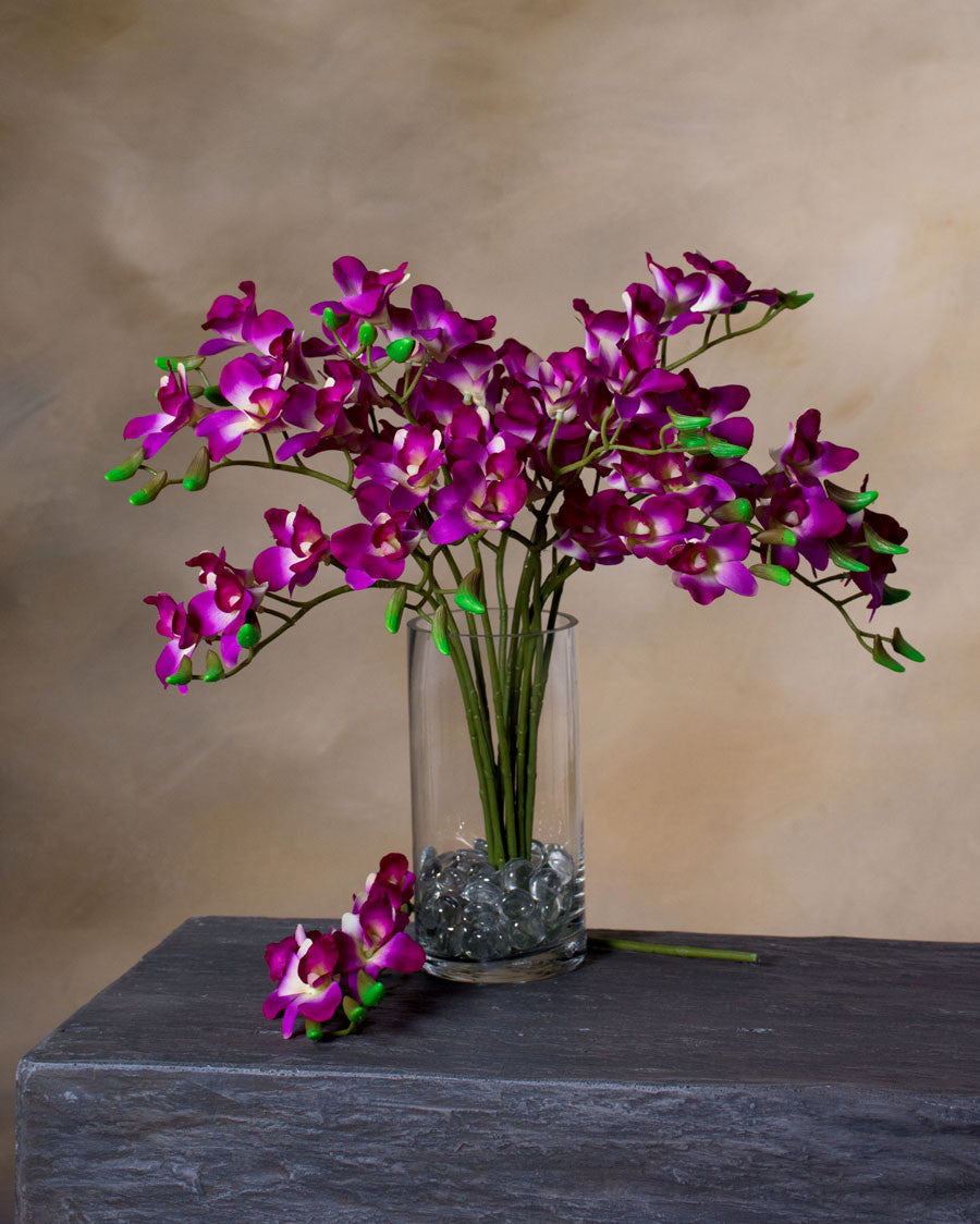 18" Artificial Mini Dendrobium Orchid Stem