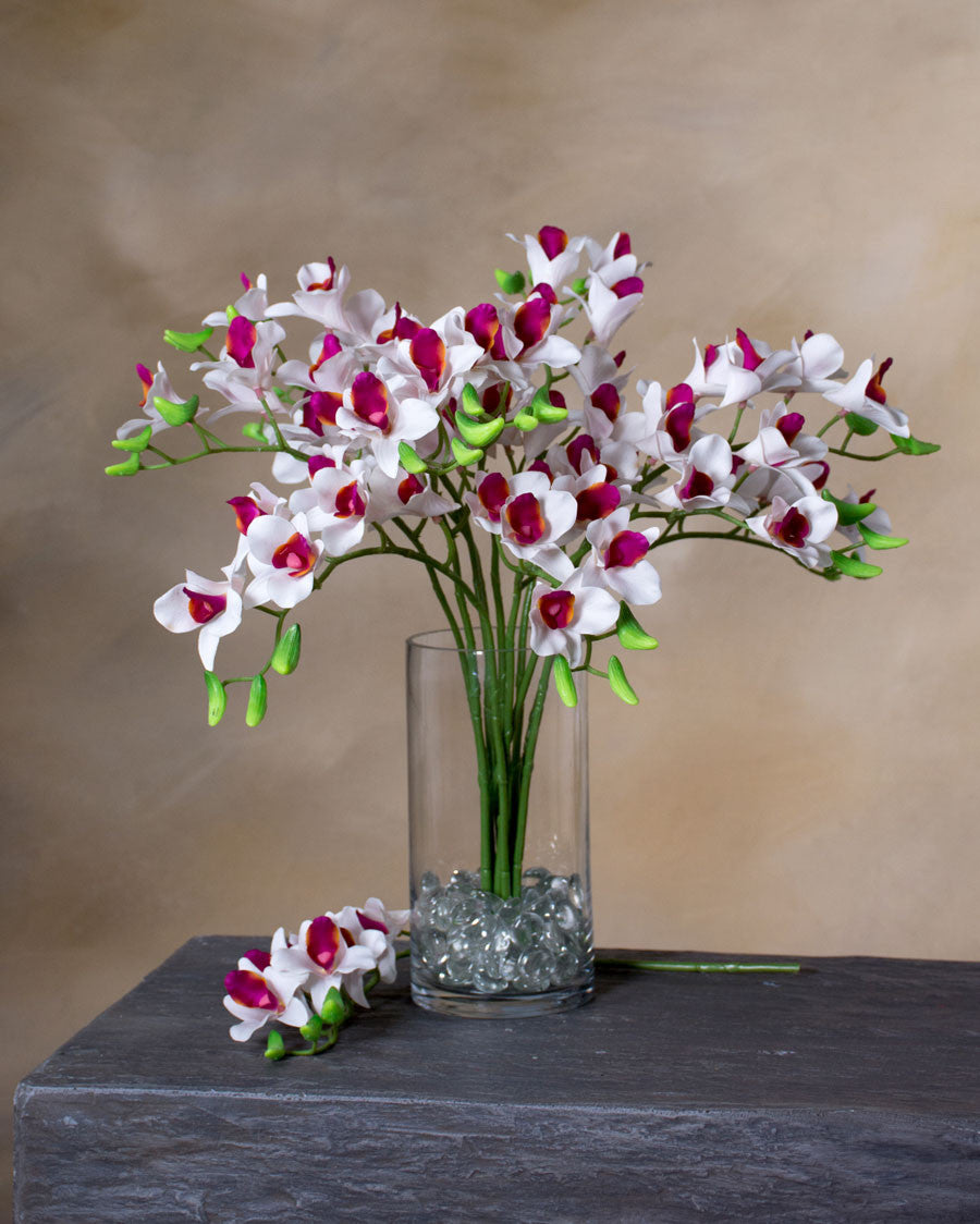 18" Artificial Mini Dendrobium Orchid Stem