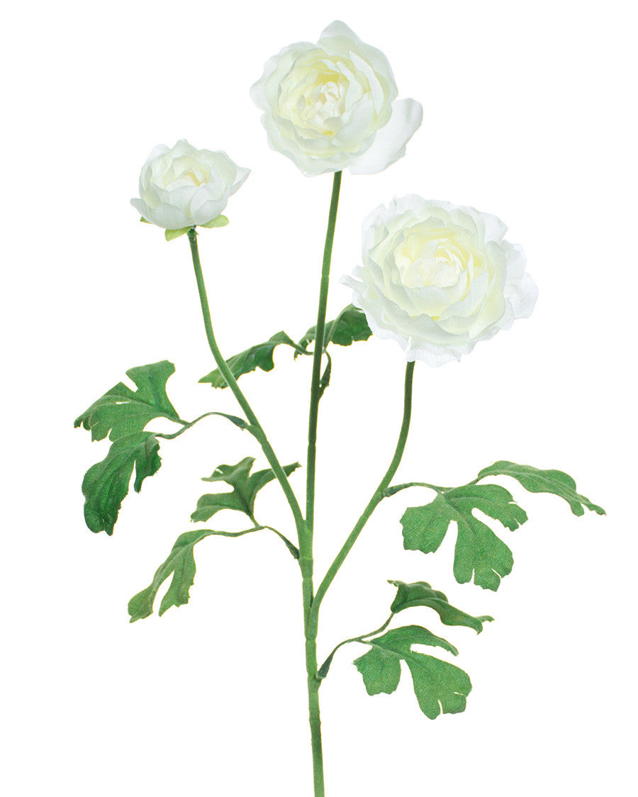 25" Fluffy Ranunculus Silk Flower Stem Spray S4706