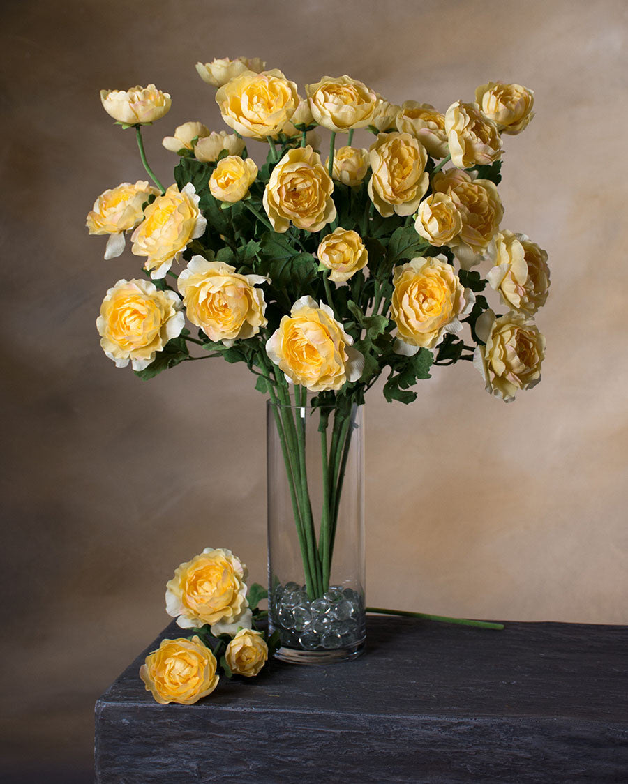 25" Fluffy Ranunculus Silk Flower Stem Spray