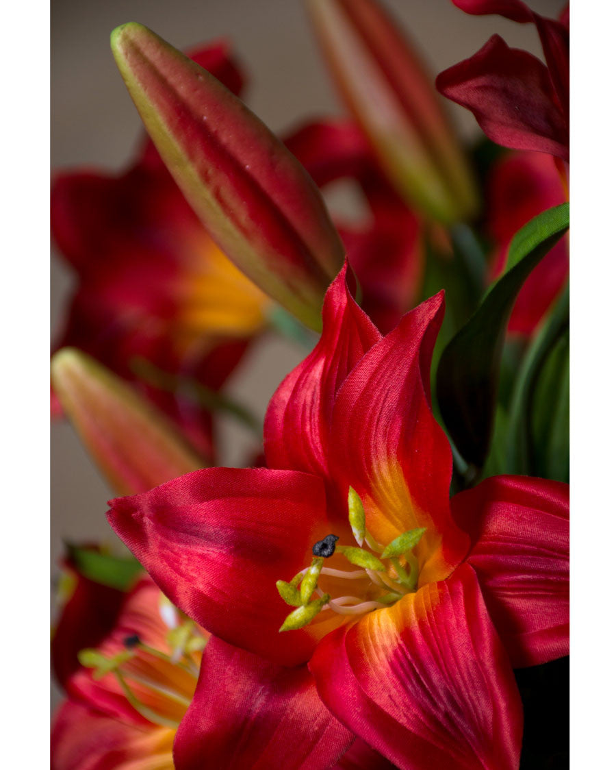 25" Tiger Lily Silk Flower Stem Spray S4762