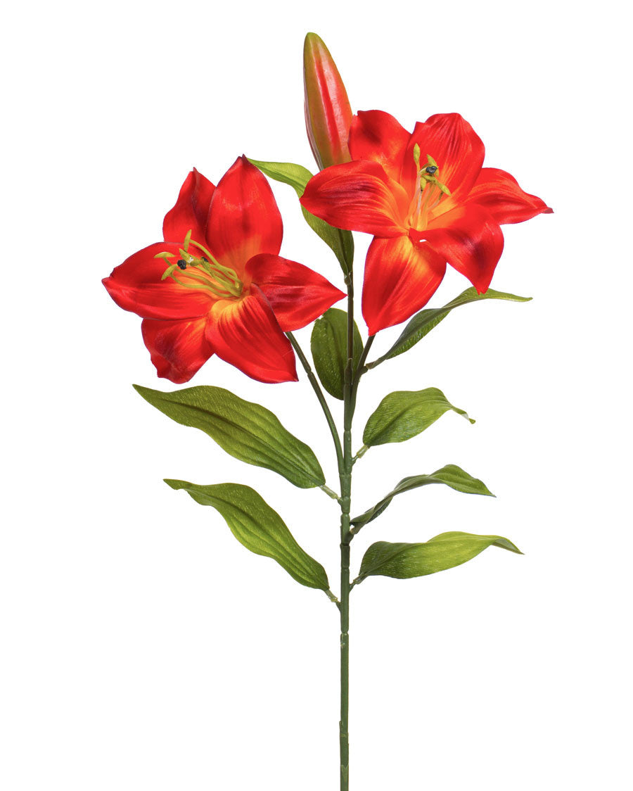 25" Tiger Lily Silk Flower Stem Spray S4762