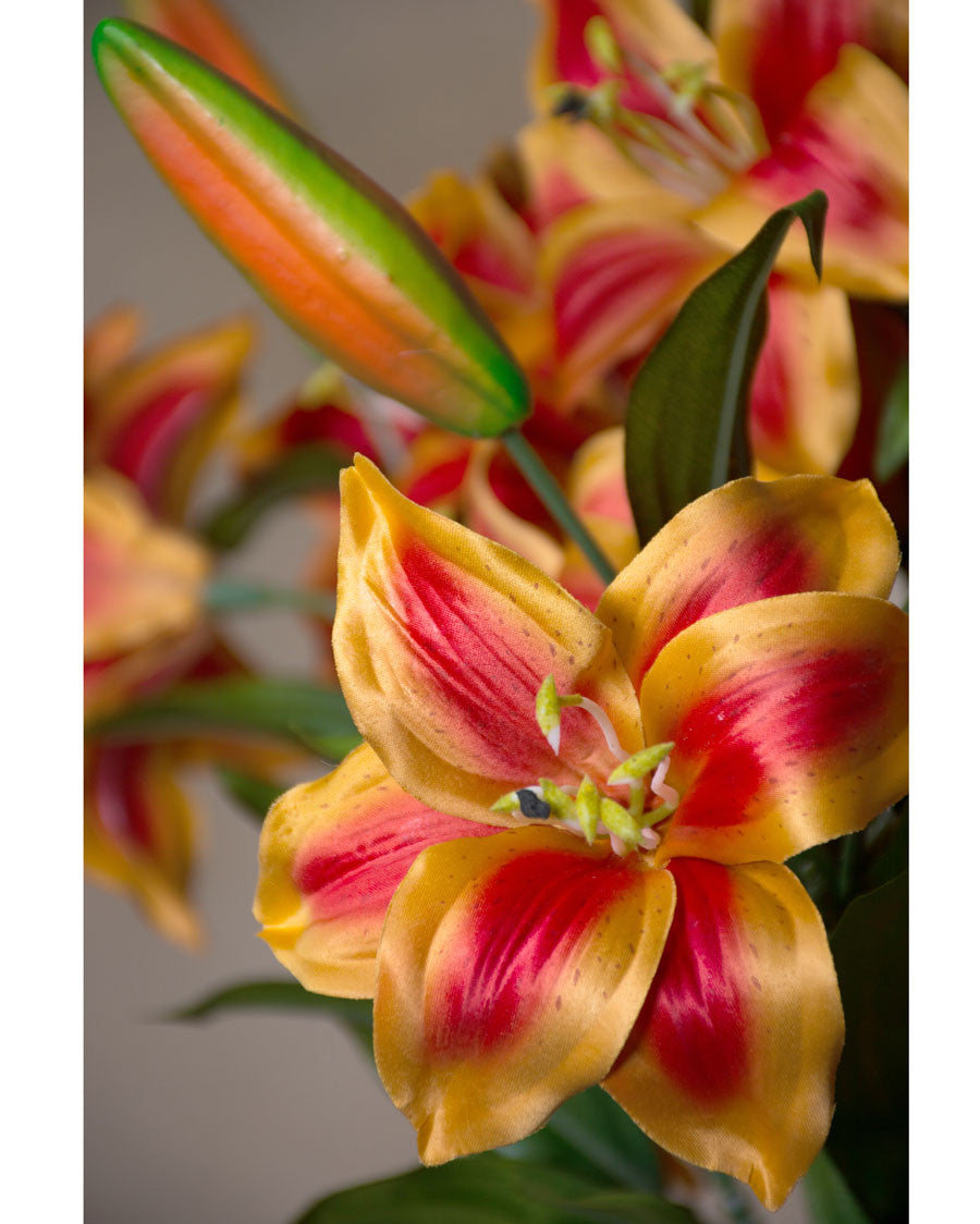25" Tiger Lily Silk Flower Stem Spray S4762