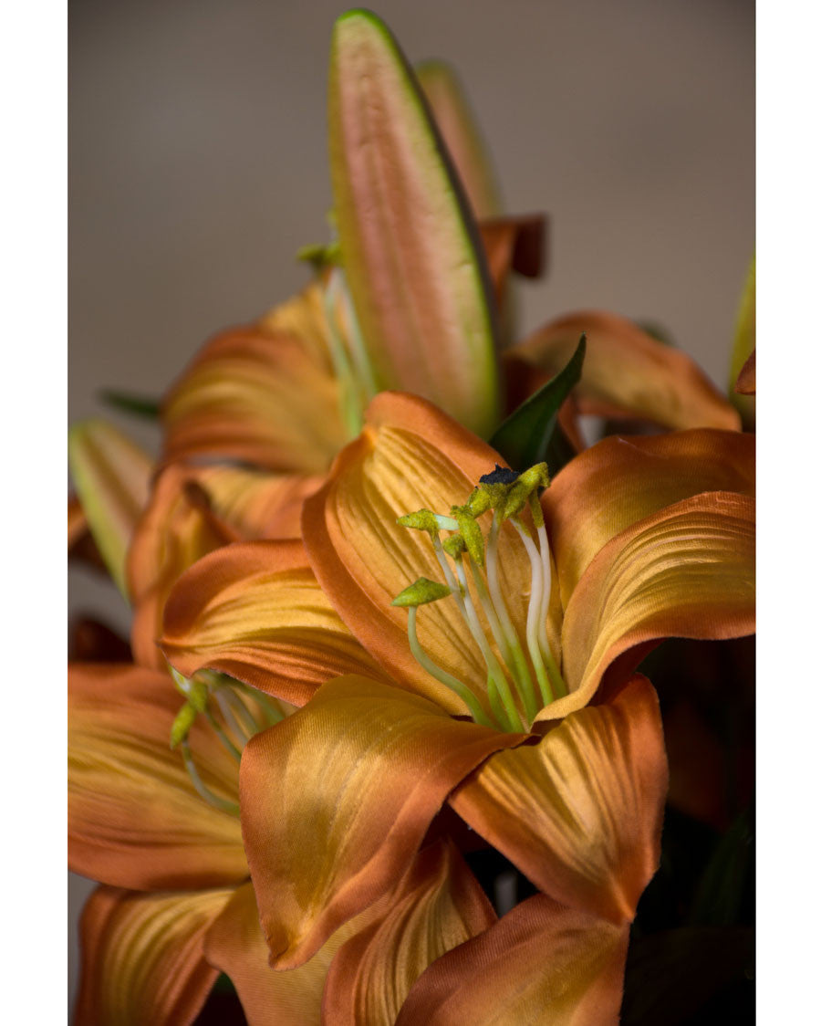25" Tiger Lily Silk Flower Stem Spray S4762