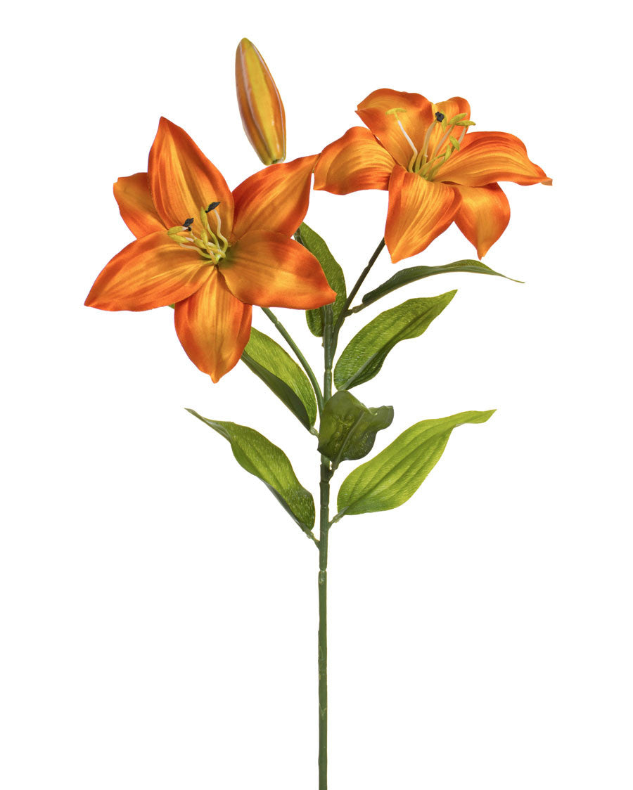 25" Tiger Lily Silk Flower Stem Spray S4762