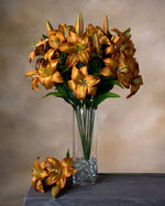 25" Tiger Lily Silk Flower Stem Spray S4762