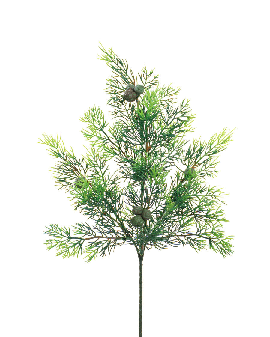 17.5" Artificial Cedar Spray with Cones S4813-GR