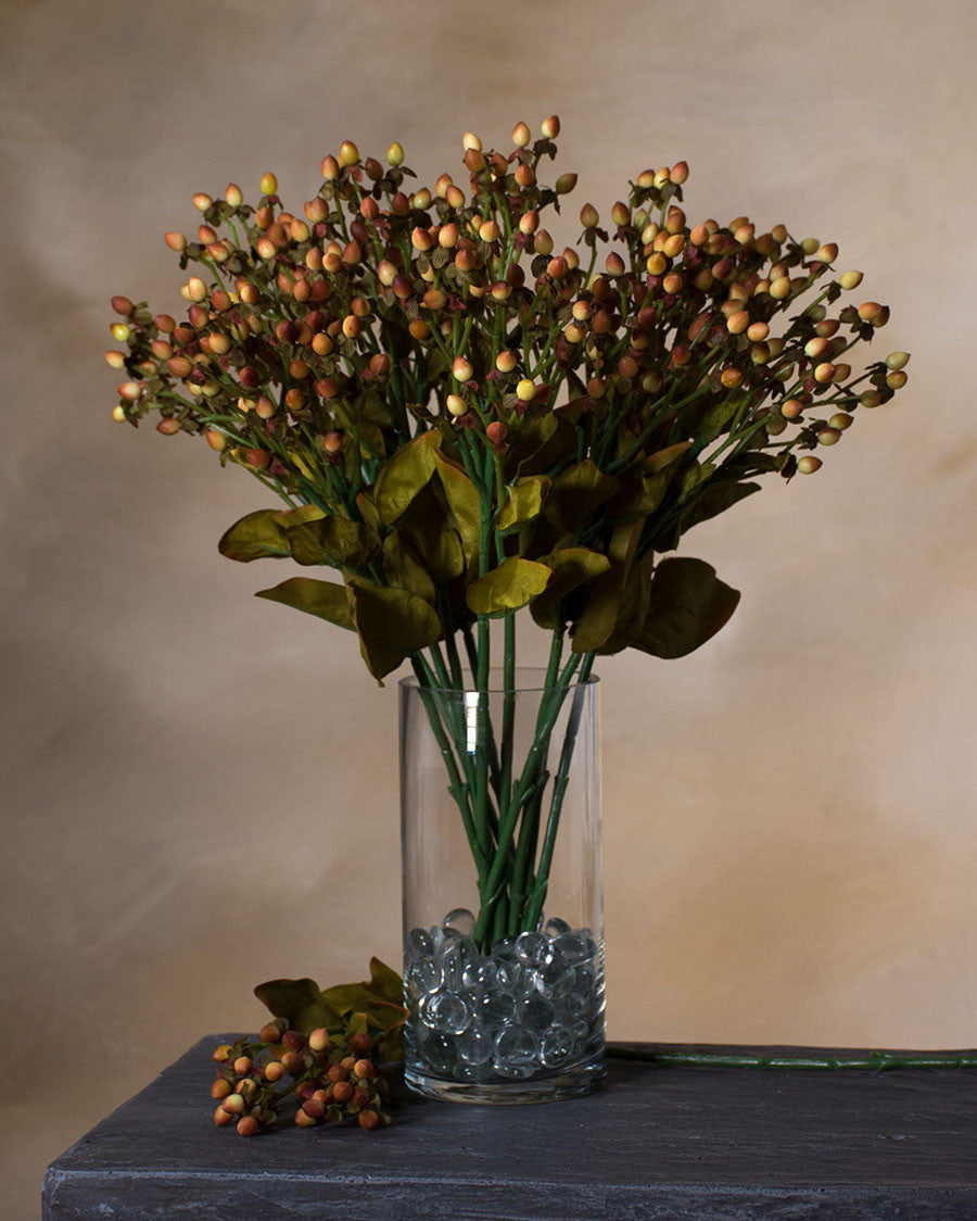 20.5" Faux Hypericum Bud Flower Stem Spray S4825-ORYL