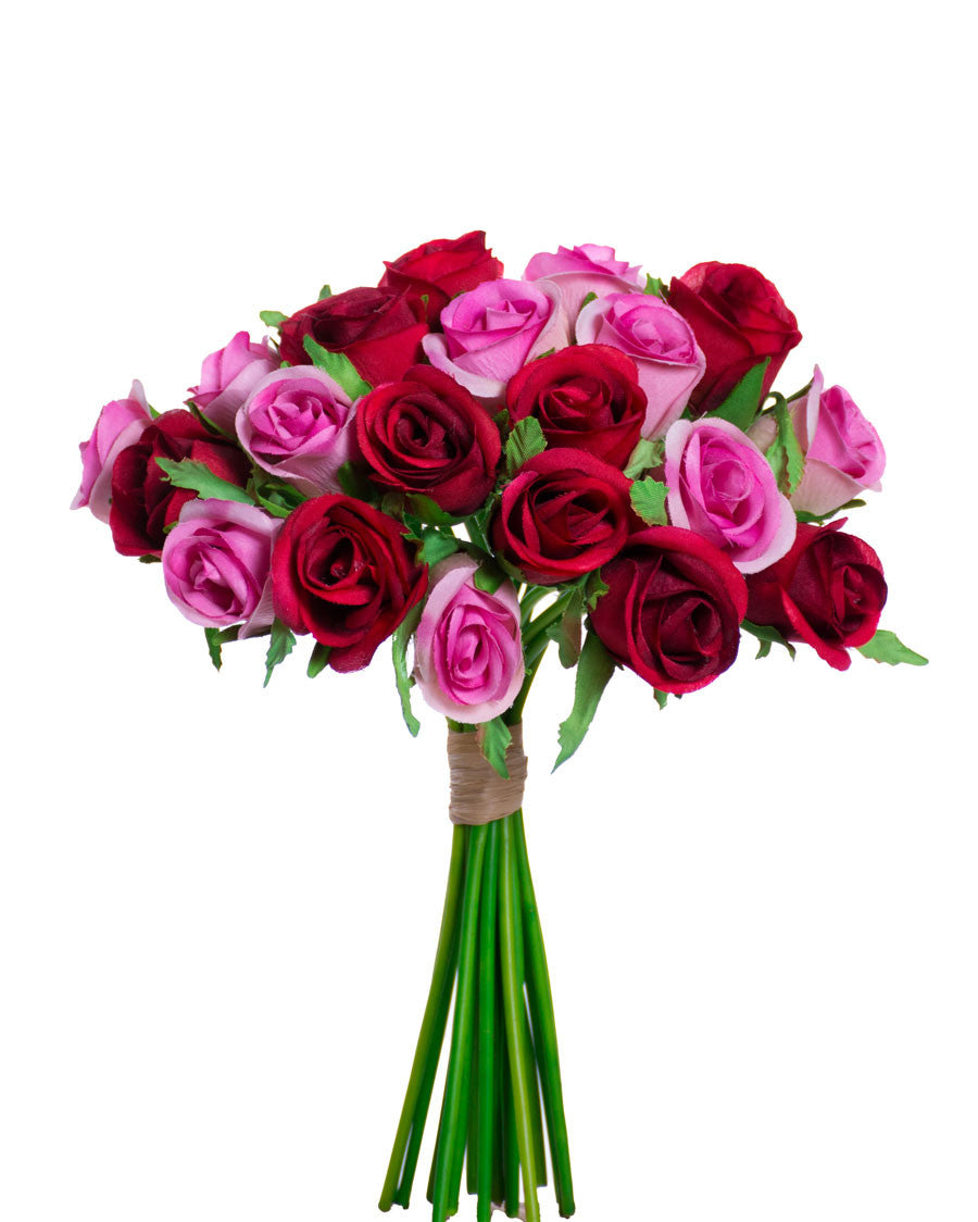 10" Rose Bud Silk Flower Bouquet