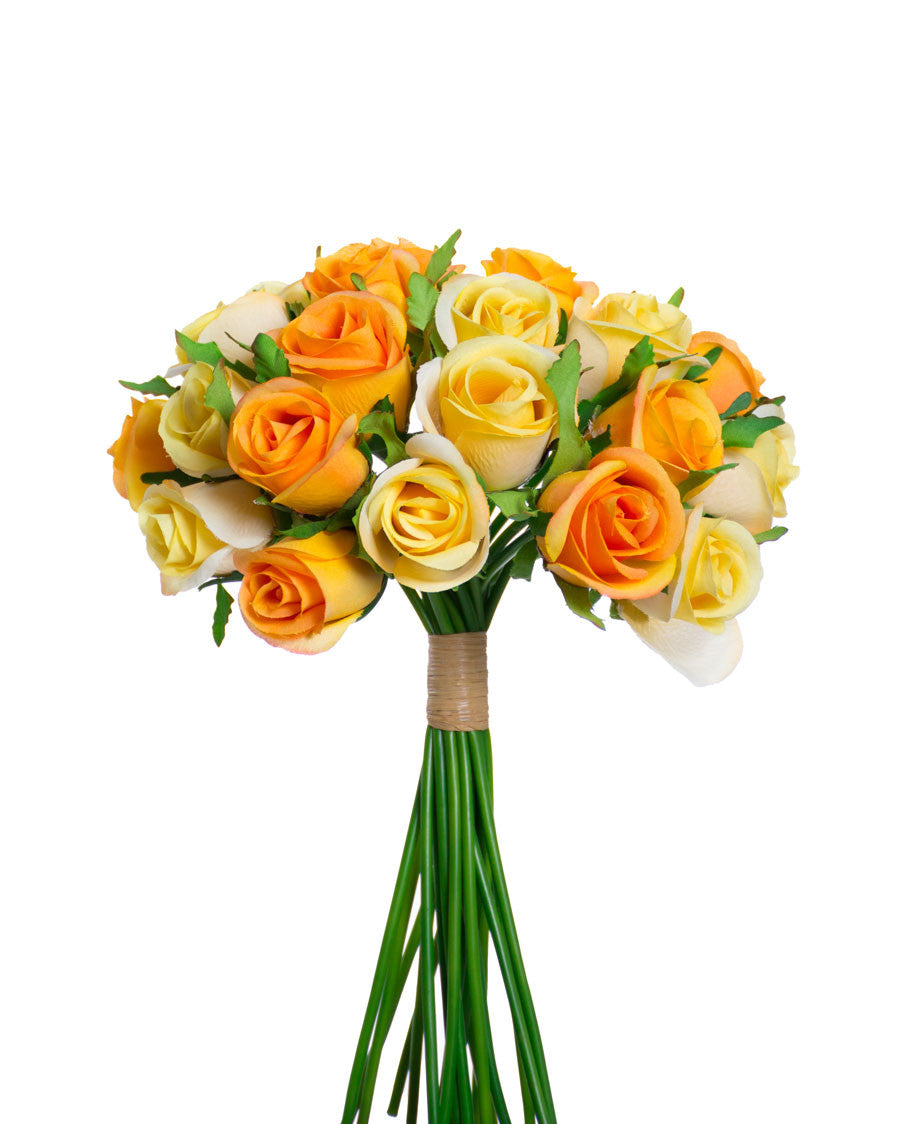 10" Rose Bud Silk Flower Bouquet