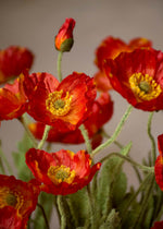 23" Poppy Silk Flower Spray S4903