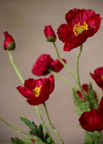 23" Poppy Silk Flower Spray S4903