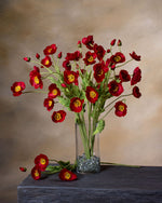 23" Poppy Silk Flower Spray S4903