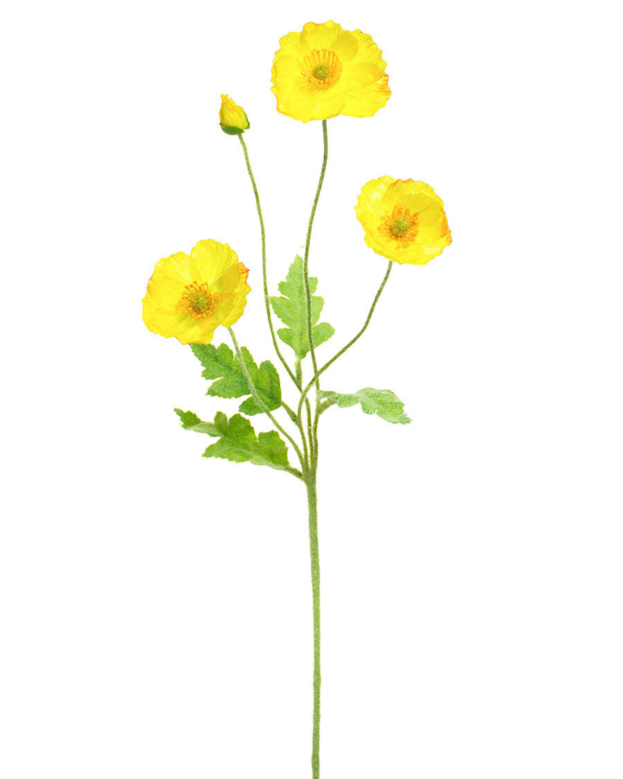 23" Poppy Silk Flower Spray S4903