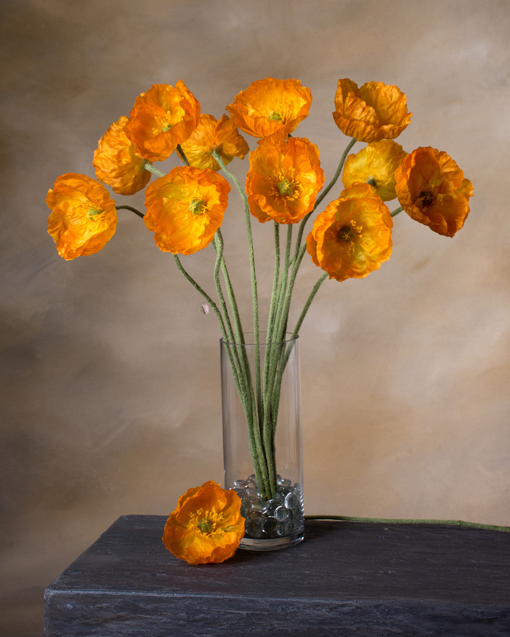 22.5" Poppy Silk Flower Stem