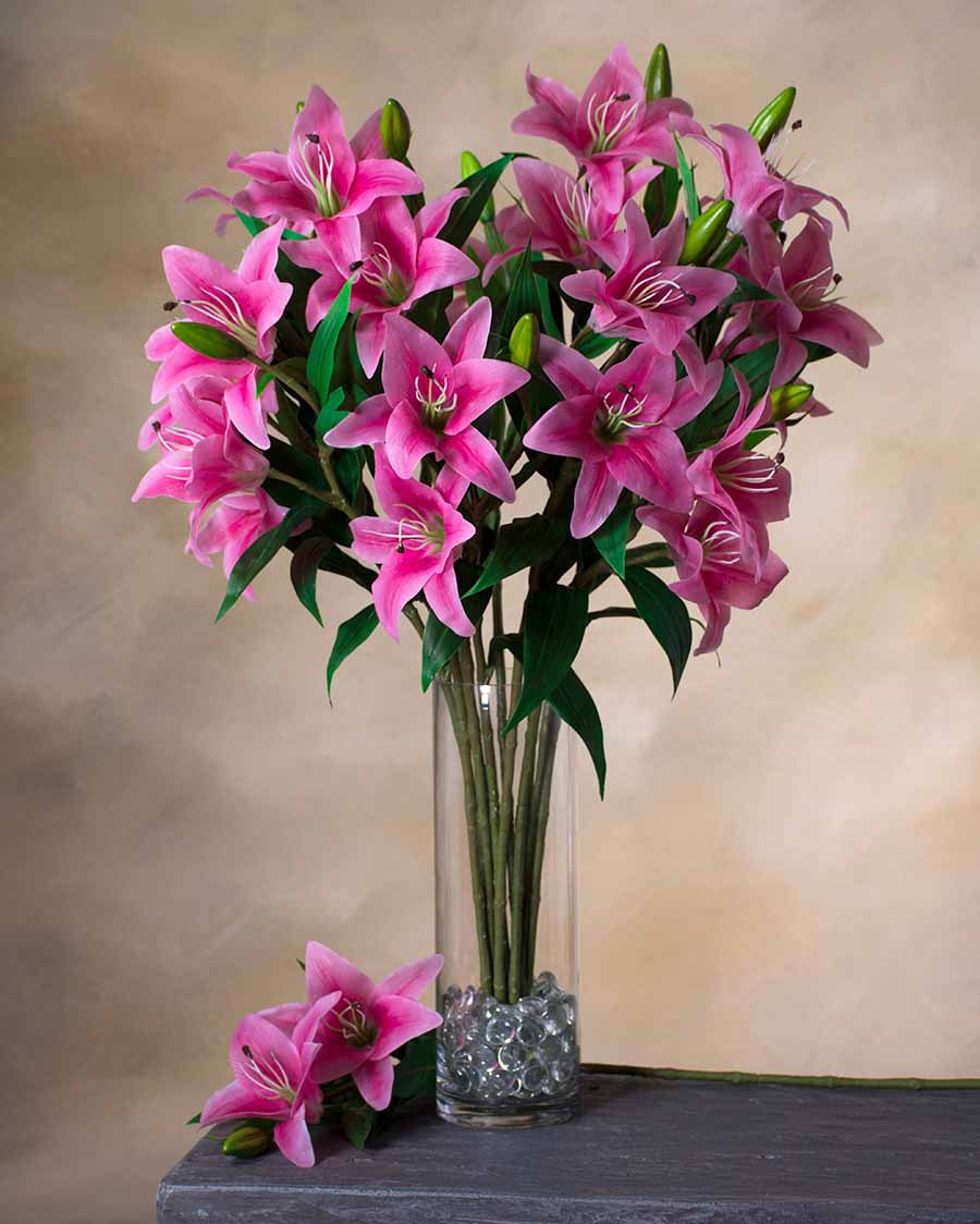 30" Tiger Lily Silk Flower Stem