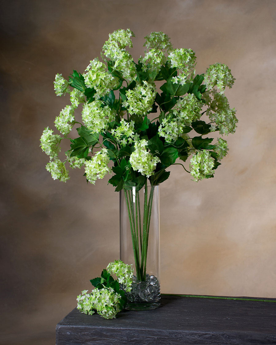 25" Snowball Hydrangea Silk Flower Stem Spray S4907