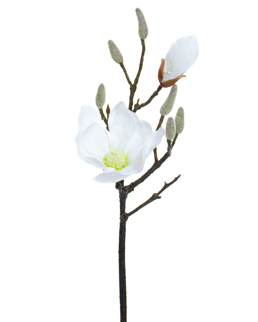17" Magnolia Silk Flower Stem Spray S4909