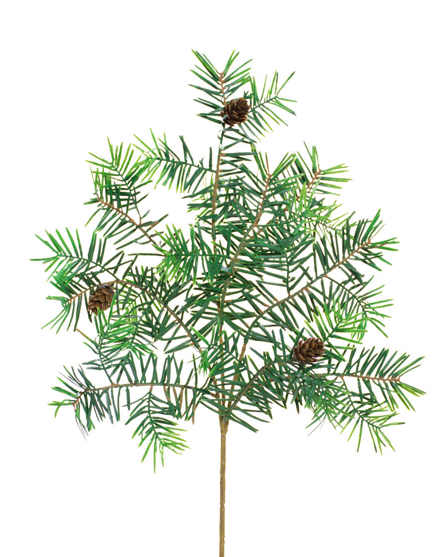 18" Western Hemlock with Cones Artificial Foliage Stem S4922-TTG