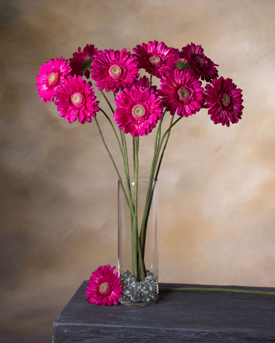 25" Silk Gerbera Daisy Faux Flower Stem