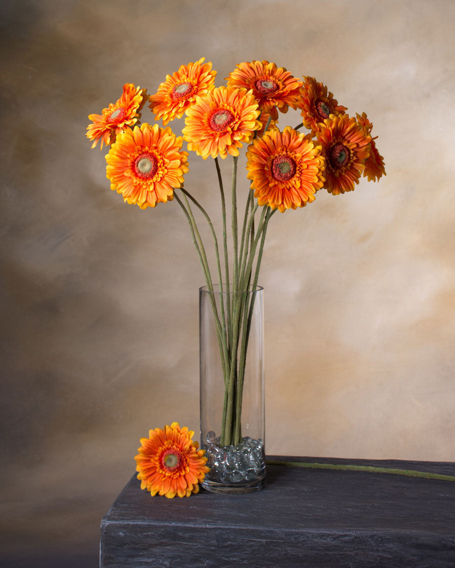 25" Silk Gerbera Daisy Faux Flower Stem