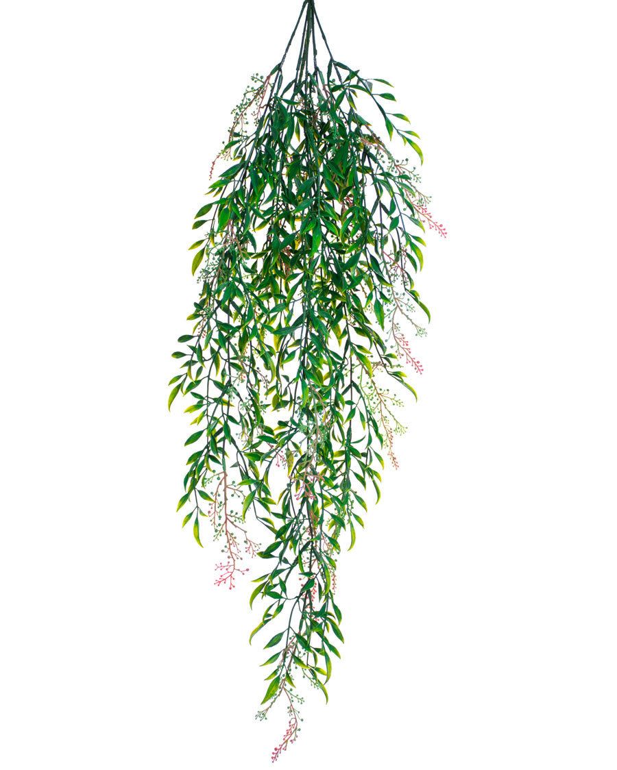 Smilex & Silver Wattle Buds Artificial Hanging Bush S5065-COGR