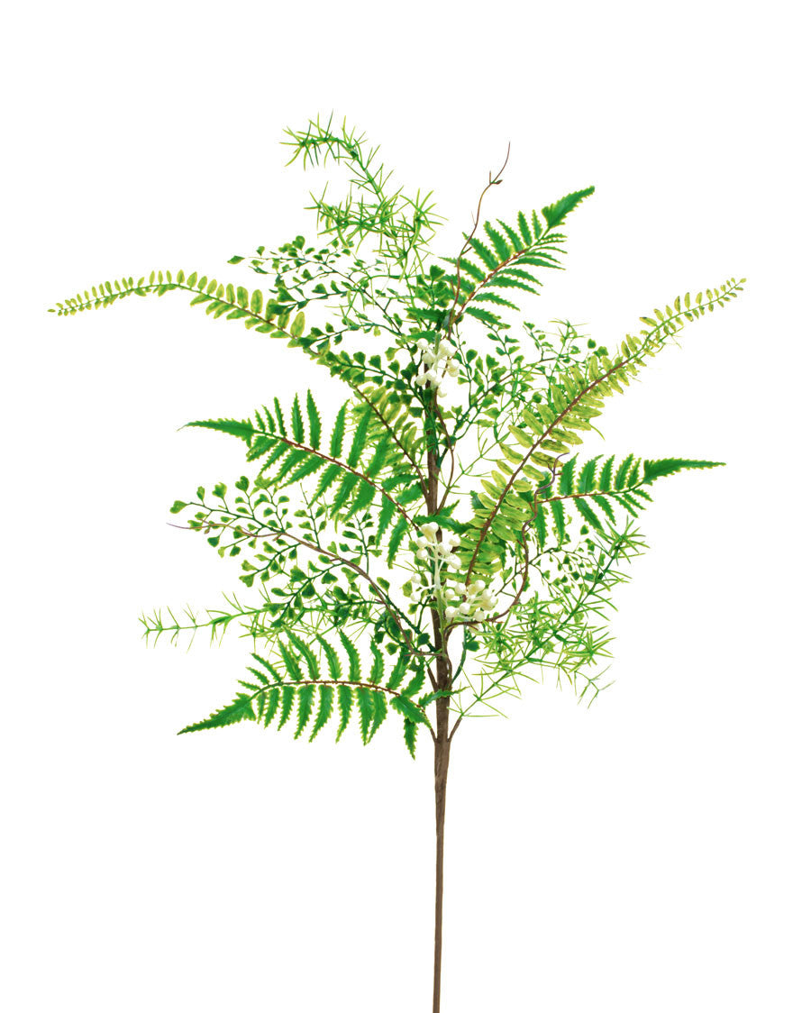 28" Plastic Fern & Berries Faux Foliage Spray S5067-CRGR