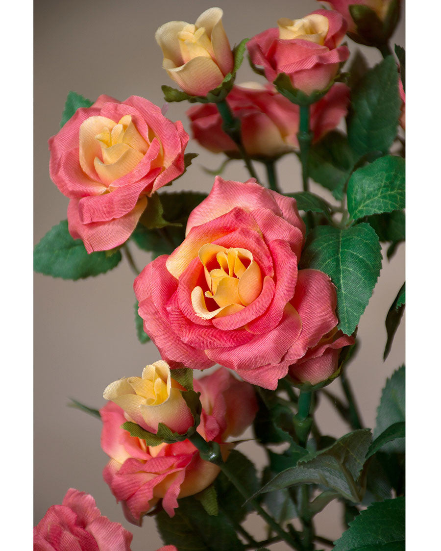 19.5" Diamond Rose Silk Flower Stem Spray S5072