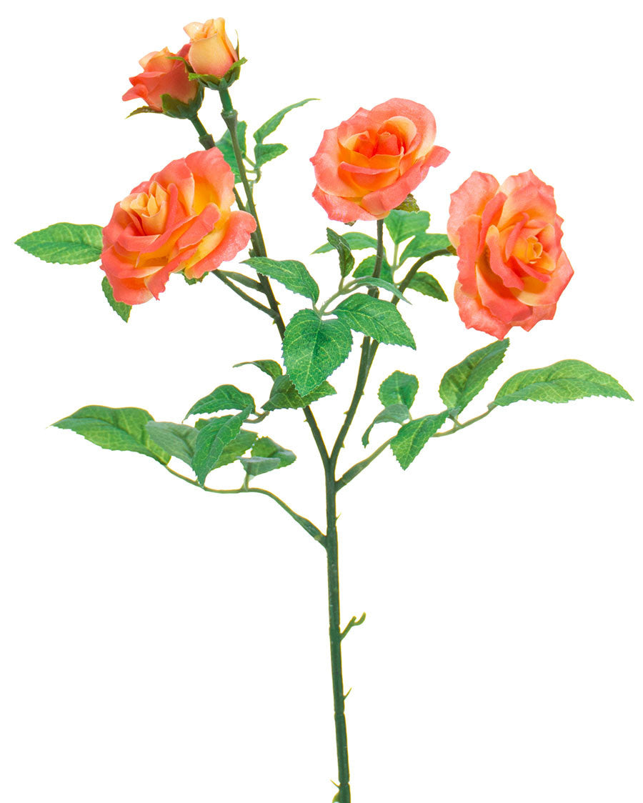 19.5" Diamond Rose Silk Flower Stem Spray S5072