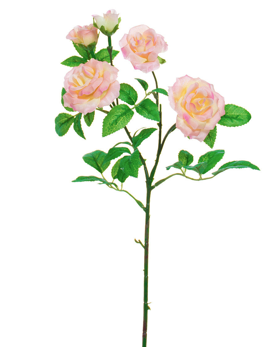 19.5" Diamond Rose Silk Flower Stem Spray S5072