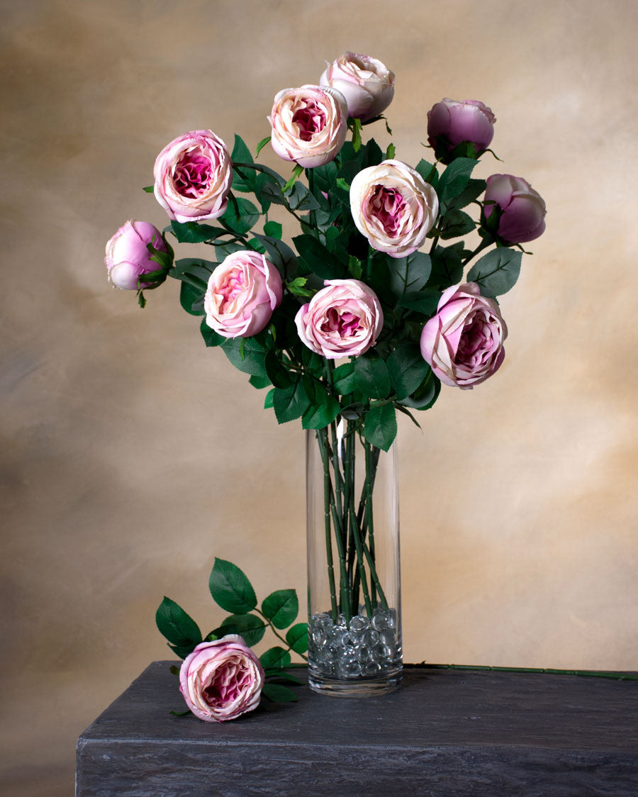 26" Cabbage Rose Silk Flower Stem