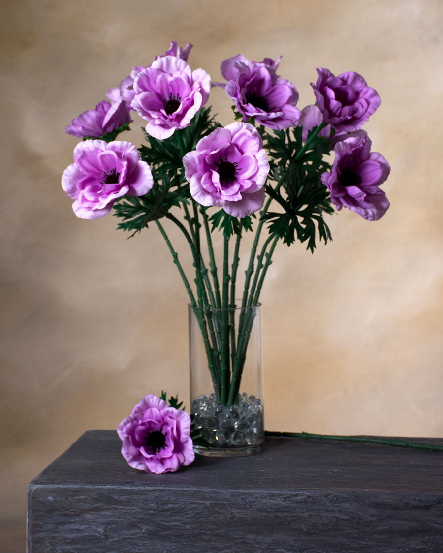 23" Anemone Silk Flower Stem S5078