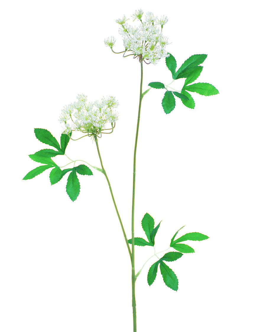 28" Queen Anne Lace Faux Flower Stem Spray S5093