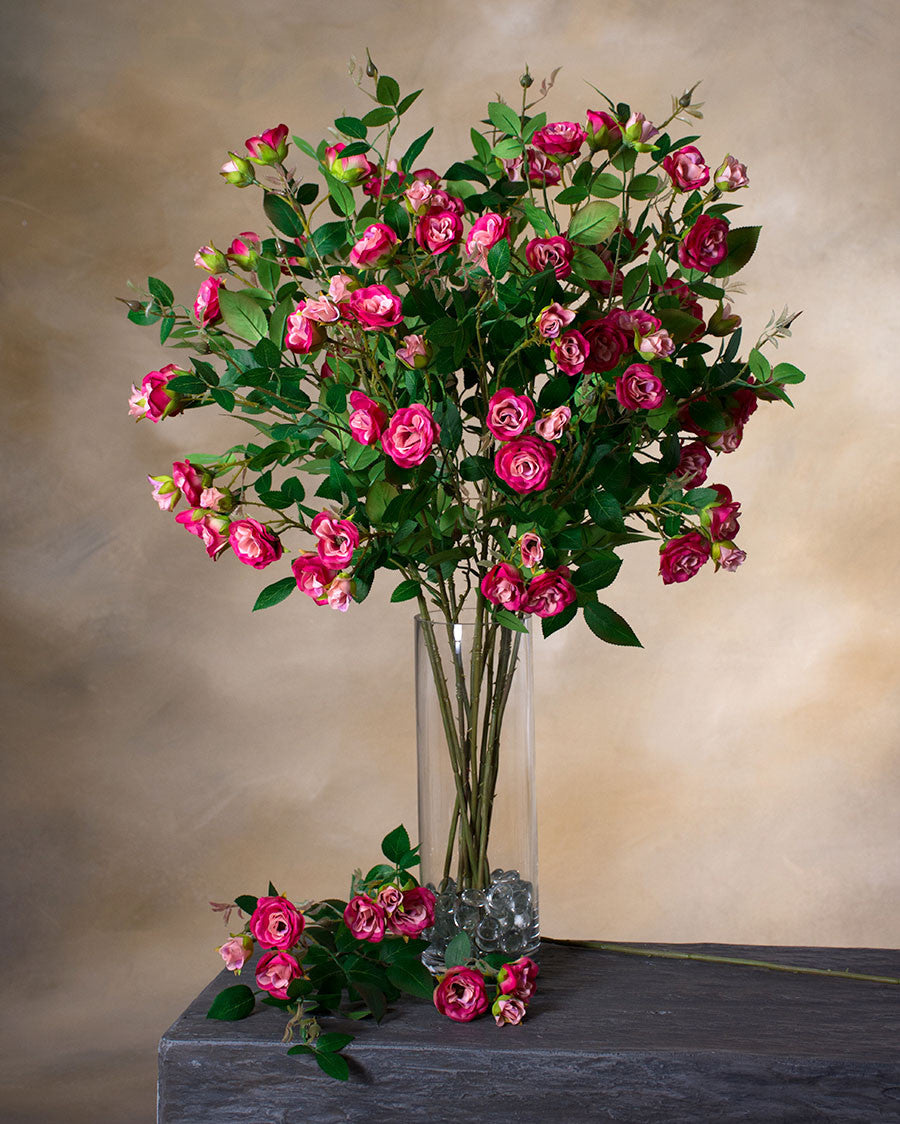 30.5" Rambling Rose Silk Flower Stem Spray S5095