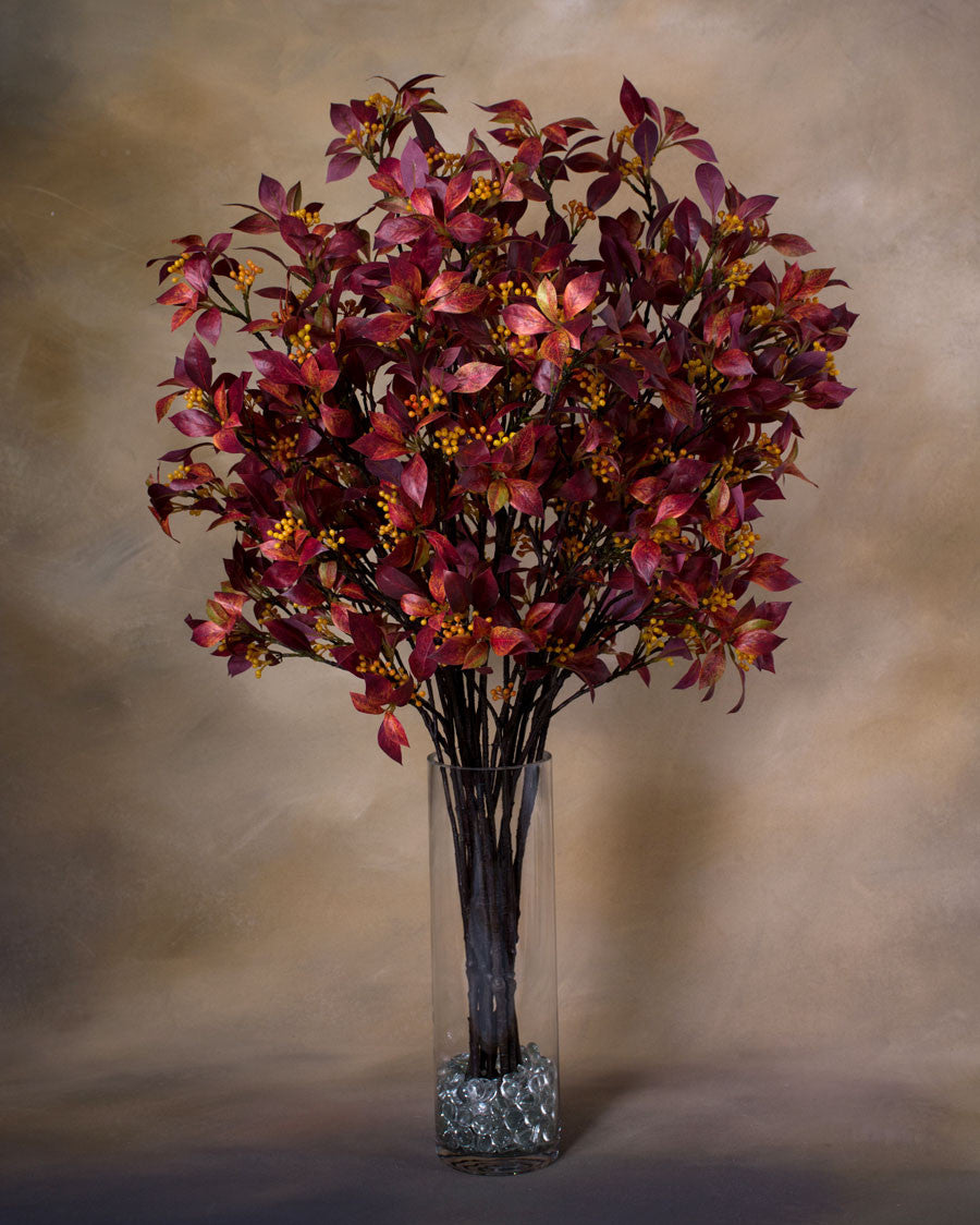 43" Sandcherry & Berries Artificial Foliage Stem Spray S6037-ORBR