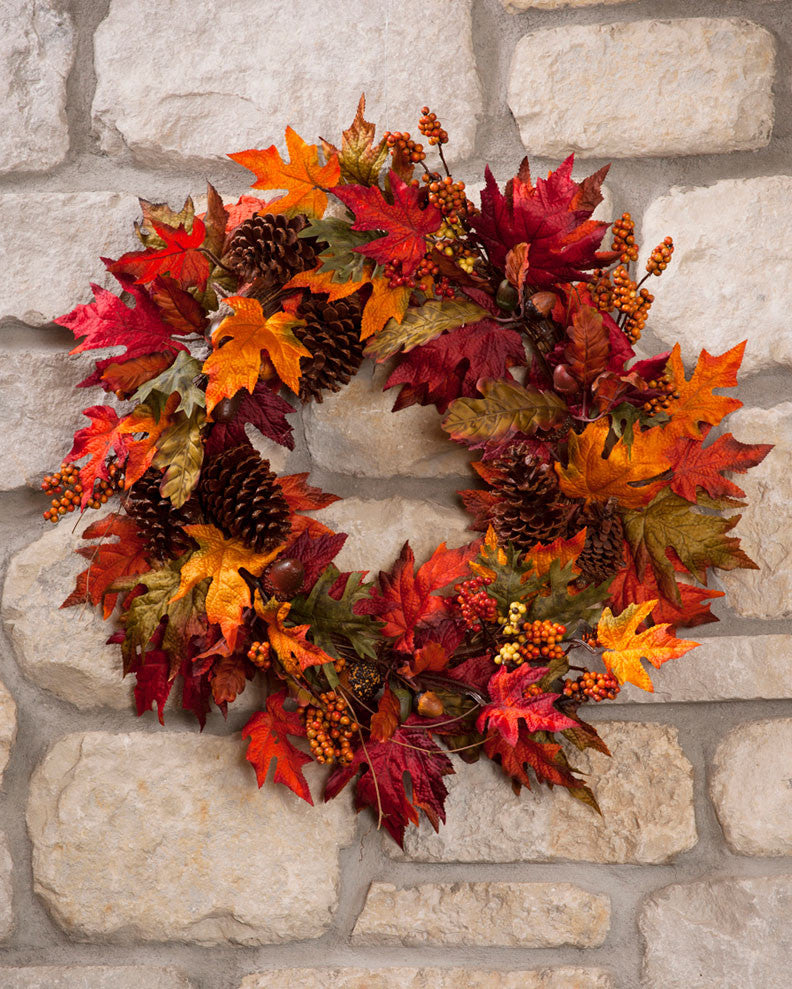 Autumn Maple Silk Wreath WRA165-NA