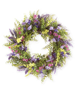 Mixed Lavender 24" Faux Flower & Foliage Wreath WRA230-LV