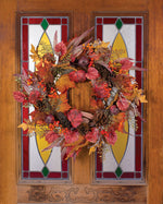 Maple, Pomegranate & Pinecone Faux Autumn Wreath WRA342-NA