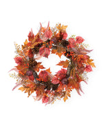 Maple, Pomegranate & Pinecone Faux Autumn Wreath WRA342-NA
