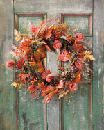 Maple, Pomegranate & Pinecone Faux Autumn Wreath WRA342-NA