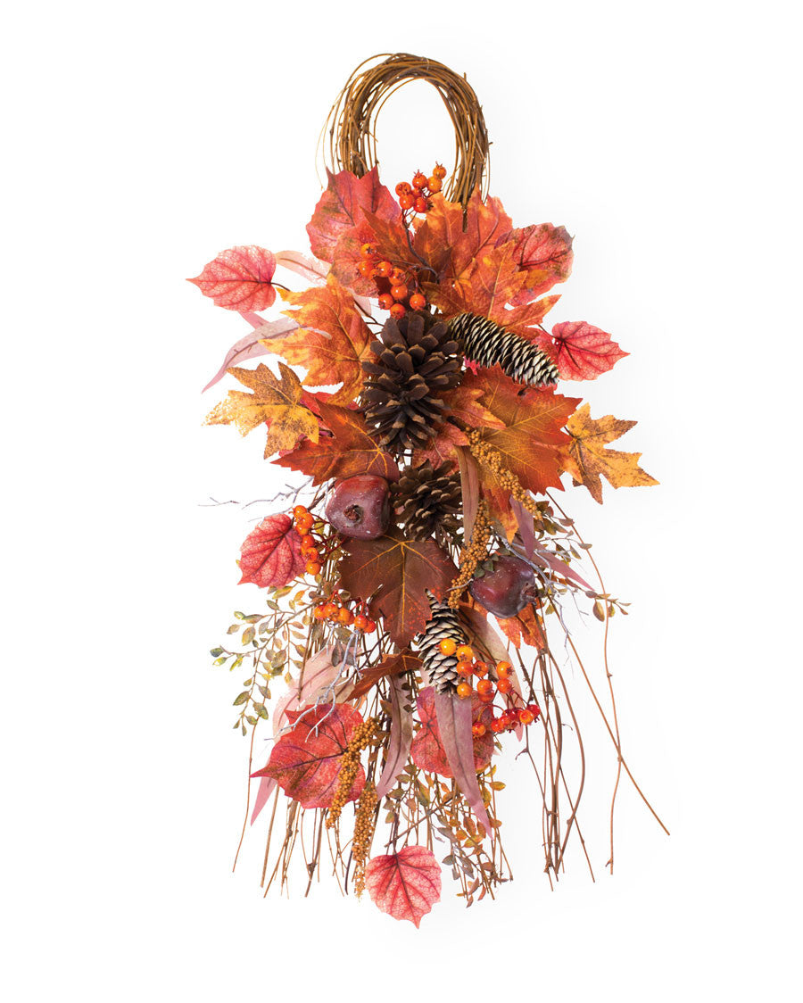 Maple, Pomegranate & Pinecone Faux Autumn Teardrop WRA344-NA