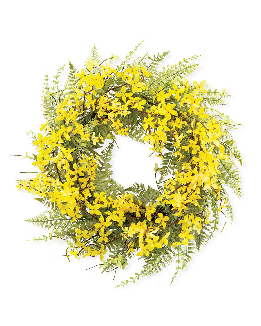 Silk Forsythia Wreath WRA374-YE