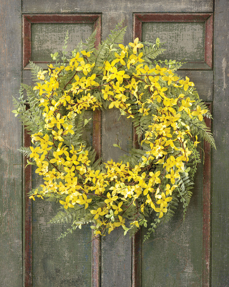 Silk Forsythia Wreath WRA374-YE