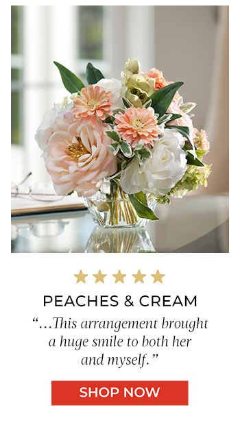 Peaches & Cream Silk Flower Arrangement, By Petals.