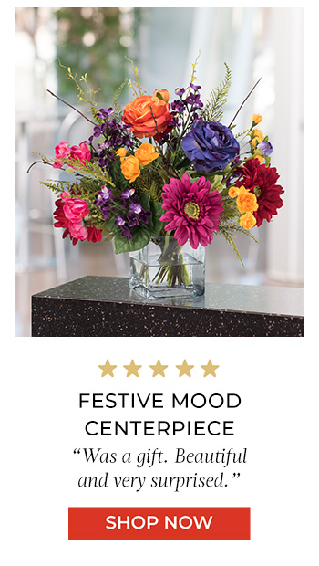 Festive Mood Silk Flower Centerpiece, By Petals.